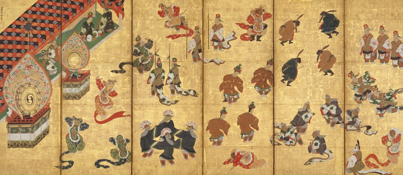 Bugaku Dancers, one of art works showing Traditional Japanese Design from the MEt of Art museum.