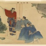 More details Kurozuka. Scene of confrontation between a demoness, hannya and two monks