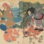 Nakamura Shikan II in Two Roles, Japanese Traditional Tattoo in Ukiyo-e