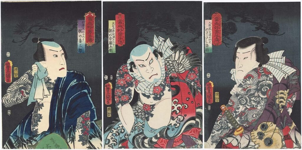 Utagawa Kunisada I (Toyokuni III) Actores tatuados