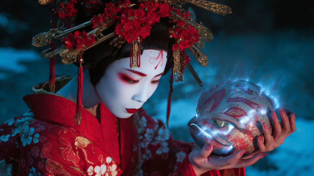 Yaegaki hime in Kabuki and Ukiyo e(Original Image by Zenchantique with MJ)