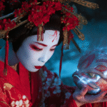 Yaegaki hime in Kabuki and Ukiyo e(Original Image by Zenchantique with MJ)