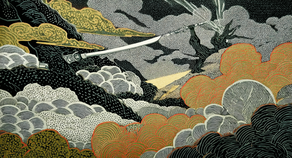 yamatano orochi fiting with japanese storm god susanoo