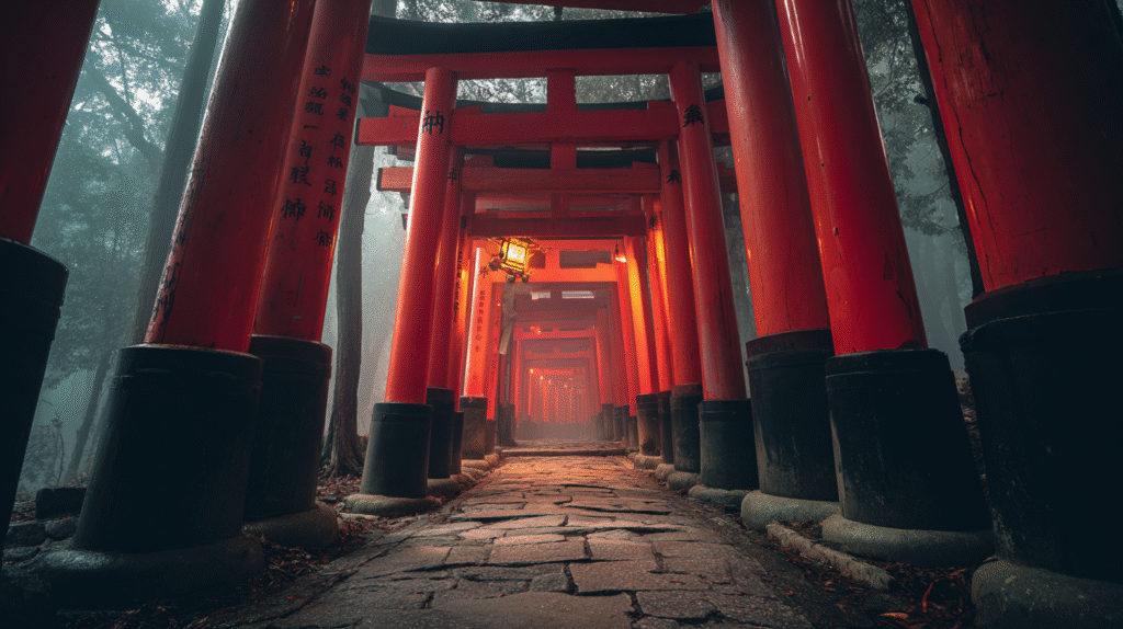 One of kekkai examples - Multilayered Torii (generated by Zenchantique through MJ)
